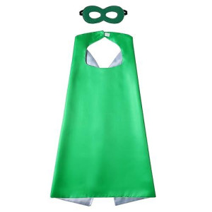 Evlatte Kids Superhero Cape And Mask, Festival Fancy Dress Superhero Costumes For Boys And Girls Dress Up For Halloween Christmas Cosplay Birthday Party (Green-Gray)