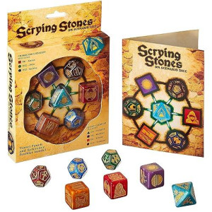 Scrying Stones - Dm Scenario Dice - Rpg Game Master Ttrpg & D&D Accessory Set - 7 Custom Polyhedral Geek Tools For Creating Random Fantasy Npcs, Dungeons, Characters, Quests, And Treasure