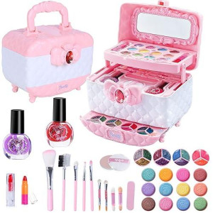 Kids Makeup Toy For Girls, Washable Kids Makeup Kit Birthday Gift Toys For 3 4 5 6 7 8 9 10 Year Old Girls Kids (Z-Makeup Set)