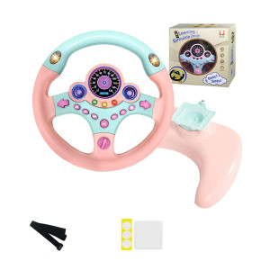 Xhsp Steering Wheel Toy With Lights Music, Simulated Driving For Toddlers Pretend Play Toy Adsorption Driving Wheel For Kids (Style 1)