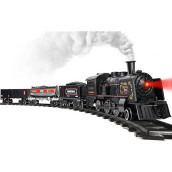 Hot Bee Train Set For Boys, Train With Alloy Steam Locomotive, Metal Electric Trains W/Cargo Cars & Tracks, Model Train Toys W/Smoke,Sounds & Lights, Christmas Toys For 3 4 5 6 7+ Years Old