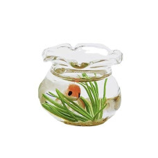 Goodliest Dollhouse Fish Tank, 1:12 Scale Miniature Resin Accessories For Garden Scene Decor Random Color Round