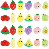 Cllayees 24 Pcs Squishy Toys, Fruits Mochi Squishies, Mini Kawaii Stress Relief Toys Party Favors For Kids Adults Birthday Gifts Classroom Prizes