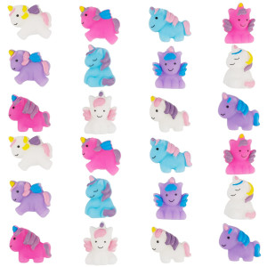 Cllayees 24 Pcs Squishy Toys, Unicorn Kawaii Mochi Squishies, Unicorn Party Favors Stress Relief Toys, Goodie Bags Christmas Birthday Gifts Classroom Prizes For Kids (Unicorn)