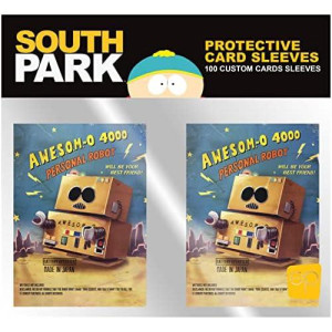 South Park Premium Card Sleeves 100 Card Protector Sleeves 64Mm X 89Mm Oversized Sleeves Fit Standard Size Playing Cards & Collector Cards Cardsleeve Back Artwork Featuring Awesom-O Robot