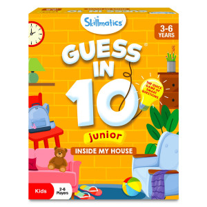 Skillmatics Card Game - Guess In 10 Junior Inside My House For Kids, Boys, Girls, And Families Who Love Board Games And Educational Toys, Stocking Stuffer, Travel Friendly, Gifts For Ages 3, 4, 5, 6