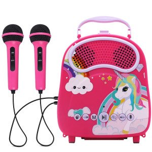 Kids Karaoke Machine With 2 Microphones For Girls Boys Bluetooth Toddler Karaoke Speaker Include Voice Changerrechargeablecheers,Children Education Singing Toy For Birthday Festival Gift
