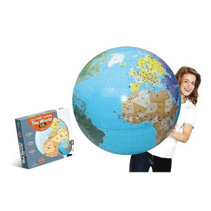 Caly Inflatable Globe The World Xxl 85 Cm, 060Enf, Ocean Blue