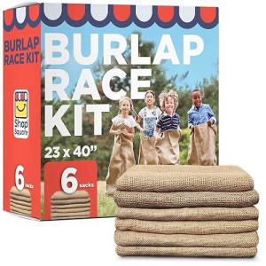 Large Burlap Potato Sack Race Bags, 23X40, Outdoor Lawn Easter Games For Kids & Adults , 4Th Of July Bbq, Picnic, Block Party, Family Reunion, Birthday , Halloween - Set Of 6