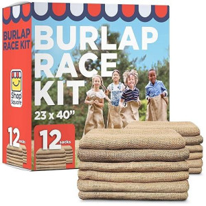 Large Burlap Potato Sack Race Bags, 23X40 Burlap Bags, Outdoor Lawn Games For Kids & Adults - Easter Games, 4Th Of July Bbq, Picnic, Block Party, Family Reunion, Birthday Party, Halloween - Set Of 12