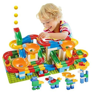 Marble Run,176 Pcs Marble Runs For Kids 4-8, Marble Run Race Track,Stem Learning Toys, Marble Run Building Blocks Classic Marble Track For Boys Girls Toddler Age 3,4,5,6,7,8+