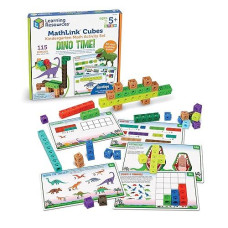 Learning Resources Mathlink Cubes Kindergarten Math Activity Set: Dino Time! 115 Pieces, Ages 5+ Kindergarten Stem Activities, Math Games For Kids, Mathlink Cubes Activity Set, Ages 5+