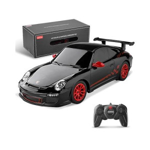 Bezgar Porsche Remote Control Car - Officially Licensed Porsche 911 Gt3 Rs Toy Car 1:24 Porsche Rc Car Model Vehicle Gift For Boys,Girls,Teens And Adults (39900 Black)
