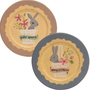 Hello Spring Bunny Plate, 2 asstd