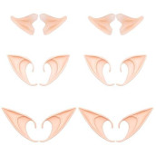 Great&Lucky Cosplay Fairy Pixie Elf Ears - Soft Pointed Tips Anime Party Dress Up Costume Masquerade Accessories For Halloween Christmas Party (6 Pair)