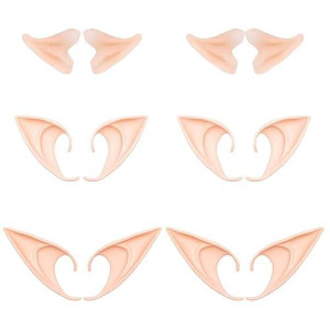 Great&Lucky Cosplay Fairy Pixie Elf Ears - Soft Pointed Tips Anime Party Dress Up Costume Masquerade Accessories For Halloween Christmas Party (6 Pair)