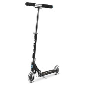 Micro Kickboard- Sprite Led - 2 Wheeled Kick Scooter Ages 6+, Fold-To-Carry, Lightweight, Portable Scooter With Motion-Activated Light-Up Wheels (Black)