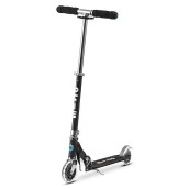 Micro Kickboard- Sprite Led - 2 Wheeled Kick Scooter Ages 6+, Fold-To-Carry, Lightweight, Portable Scooter With Motion-Activated Light-Up Wheels (Black)