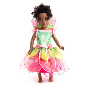 Little Adventures Springtime Fairy Girl Doll Dress With Wings - Doll Not Included - Machine Washable Child Pretend Play And Party Doll Clothes With No Glitter