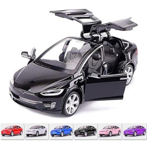 1:32 Scale Car Model X Alloy Diecast Pull Back Electronic Toys With Lights And Music, Mini Vehicles Toys For Kids Gift Car Lovers Collection (Model X - Noble Black)