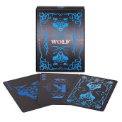 WJPc PVc Waterproof Playing cards, cool Black Plastic Poker cards,Deck of cards for game and Party(Wolf)