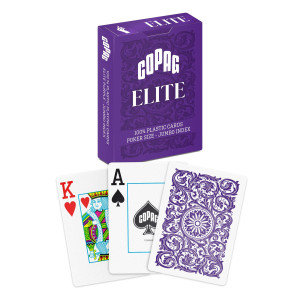 Copag Elite 100% Plastic Playing Cards Poker Size Jumbo Index Single Deck (Purple)