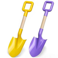 Kids Garden Tool Shovels Toys, 16" Long Kids Beach Spades Sand Shovels Toys For Adults Gardening Tools Garden Kit Travel Sandbox Toy Sturdy Snow Scoop Durable Wood Handle Spade For Digging Sand Snow