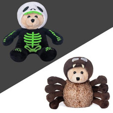 My Oli 9" Plush Toy Glow In The Dark Stuffed Animal Teddy Bear Plush Spider Stuffed Skeletontoy With Fliptable Hats Gifts For Kids Baby Toddler