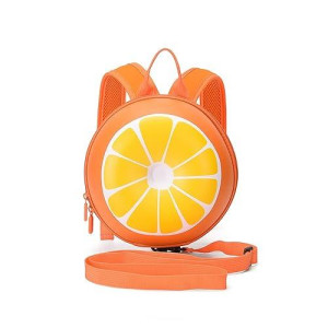 Kids Happy Toddler Backpack With Leash,Child Safety Harness Backpack,Kids Backpack Harness Leash,Toddler Waterproof Backpack With Leash, Fruit Pattern,For Age 1-10 Years (Orange), 9X9X4 Inch (Lt010)