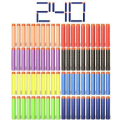 Kiseer 240 Pcs Colorful Refill Darts Bullets Ammo Pack For Nerf N-Strike Elite Series Blasters