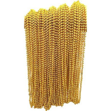 Dondor Festive Metallic Beaded Necklaces (30 Pack, Gold)