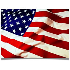 Jigsaw Puzzle For Adults 1000 Pieces- Patriotic American Flag - Size Large 27 X 20 Inch - Refrence Poster 11X16, Sturdy Tight Fitting Pieces, Letters On Back, Rated Hard