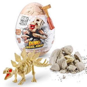 Robo Alive Dino Fossil Find - Stegosaurus By Zuru Excavate Dinosaur Fossils Digging Kit Collectible Toy With Slime, Multi-Color