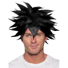 Underwraps Men'S Officially Licensed Crunchyroll Anime Black Spiky Wig