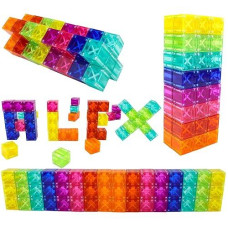 Brainspark Digit Blocks 48 Pieces Black White And Grey Magnetic Cubes Building Set, Magnetic Blocks For Kids