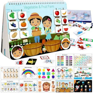 Busy Book For Kids, Montessori Autism Sensory Educational Toys, 12 Pages Toddler Preschool Activity Binder And Early Learning Toys - For Boys & Girls Develops Fine Motor Skills