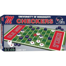 Masterpieces Family Game - Ncaa Ole Miss Rebels Checkers - Officially Licensed Board Game For Kids & Adults