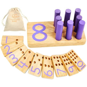 Counting Peg Board | Montessori Math And Numbers For Kids | Wooden Math Manipulatives Materials