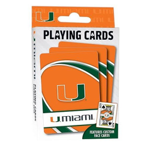 Masterpieces Family Games - Ncaa Miami Hurricanes Playing Cards - Officially Licensed Playing Card Deck For Adults, Kids, And Family