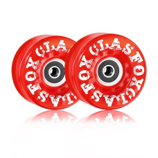 Clas Fox 78A Indoor Or Outdoor 65X35Mm Quad Roller Skate Wheels With Abec-9 Bearings 8 Pcs (Red)