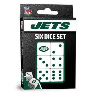 Masterpieces Game Day - Nfl New York Jets - 6 Piece Team Logo Dice Set - D6 Standard Size