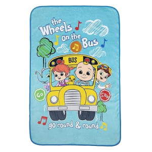 cocomelon Musical Warm, Plush, Throw Blanket That Plays The cocomelon Theme Song - Extra cozy and comfy for Your Toddler, Blue