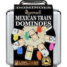 Mexican Train Dominoes Set With Wooden Hub, Domino Tile Board Games Halloween Games, Christmas Games - Double 12 Dominos Set For Family Game Night For Adults And Kids Ages 8 And Up (Double 12)