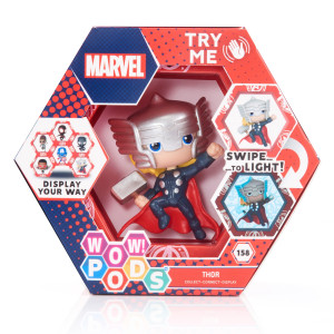 Wow! Pods Avengers Collection - Thor | Superhero Light-Up Bobble-Head Figure | Official Marvel Collectable Toys & Gifts,4 Inches