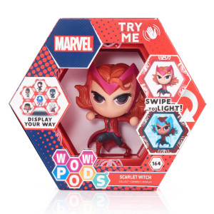 Wow! Pods Avengers Collection - Scarlet Witch | Superhero Light-Up Bobble-Head Figure | Official Marvel Collectable Toys & Gifts,4 Inches