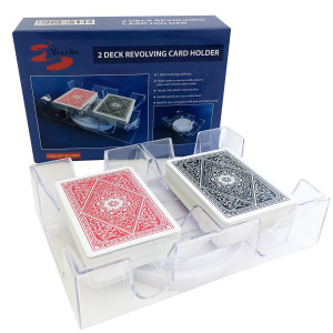 Yuanhe 2 Deck Rotating-Revolving Playing Card Tray Card Holder