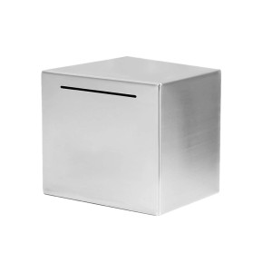 Safe Piggy Bank, Stainless Steel Safe Box Money Savings Bank For Adults And Kids, Can Only Save The Piggy Bank That Cannot Be Taken Out, Must Break To Access Money(Size:12X12Cm)