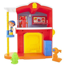 Blippi Firehouse Playset, Includes 3-Inch Firefighter Figure, Two Floor Firehouse With Pole, Hydrant, Extinguisher, Pretend Hose