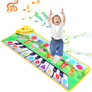 Nixmic Baby Piano Mat, Toddler Learning Toys For 1 Year Old, Musical Toys For Toddlers 1-3,4 Mode Playing,10 Demos And 10 Instruments Tone,Boys Girls Birthday Gifts