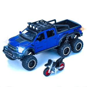 Toy Trucks Pickup Model Cars F150 Metal Diecast Cars Trucks For 3 Year Old Boys And Up (Blue)